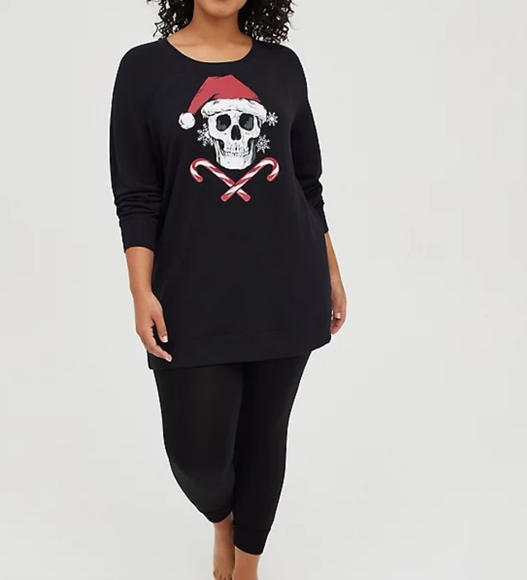 Torrid Holiday Skull Sleep Sweatshirt - Picture 2 of 7